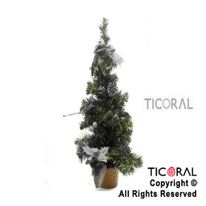 ARBOL DECORADO 40CM PLATA C/MAC HS5259-2 x 1